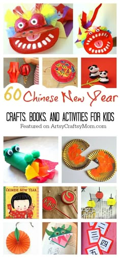 chinese new year crafts, books and activities for kids to do in the classroom or at home