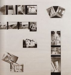 several photographs are arranged in the shape of squares and rectangles on a sheet of paper