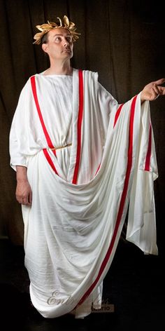 a man dressed as jesus pointing at something