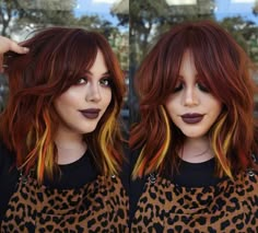 Bottleneck Bangs, Peekaboo Hair, Vivid Hair Color, Fun Hair, Awesome Hair, Copper Hair