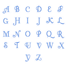 the letters and numbers are drawn in blue ink