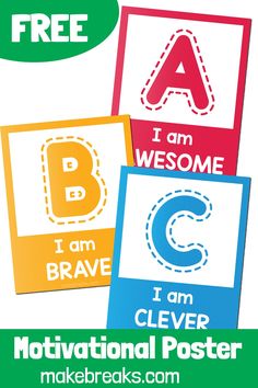 three colorful posters with the letter c and i in different colors, one is for children to