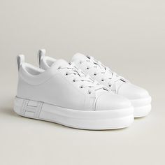 Sneakers - Women's Shoes | Hermès USA Hermes Sneakers, Hermes Shoes, Luxury Sneakers, Office Fashion, Sneakers White, Luxury Handbags, Casual Style, Womens Sneakers