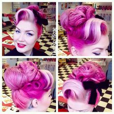 Pinup Hairstyles, Chignon Pin, Cabelo Pin Up, Pinup Hair Tutorial, Vintage Hairstyle, Pin Up Looks, Elegant Updos, Rockabilly Hair, Pinup Style