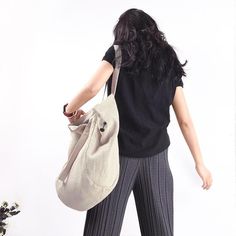 Unique design women large bag women canvas backpack canvas shoulder bag. Canvas Backpack Women, Canvas Backpack, Casual Tote, Canvas Shoulder Bag, Style Women, Large Bag, Linen Women, Bag Women, Rebecca Minkoff Hobo