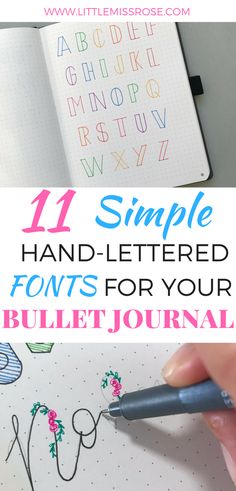 Want some simple examples of hand-lettered fonts for you bullet journal? Click here! Illusion Fotografie, Creative Lettering, Dot Journals, Journal Art, Bullet Journal Spread