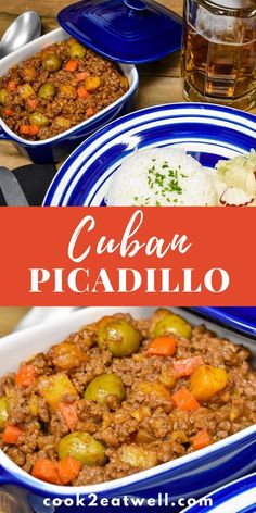 an image of cuban picadillo with rice and vegetables