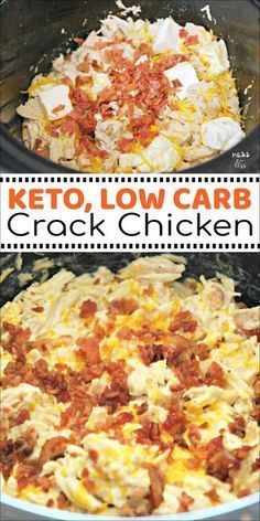 keto, low carb crock chicken recipe in the slow cooker with text overlay