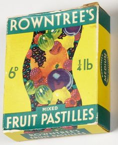 a box of fruit pastilles sitting on top of a table