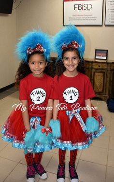 Thing 1 and Thing 2 Tutus, Thing 1 and Thing 2 Ribbon Tutus, Dr Seuss Tutus, Dr Seuss Birthday Outfit, Thing 1 and 2 Birthday Tutus Minion Tutu, Gold Tutu Dress, Minion Photos, Thing 1 And Thing 2, Ribbon Tutu, Gold Tutu, Dr Seuss Birthday, Minion Birthday