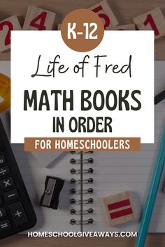 a notebook with the words, life of red math books in order for homeschoolers