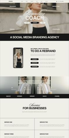 the landing page for a social media website with an image of a woman in black and white