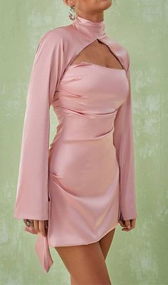 Luxury Pink Satin Dress Feminine Style, Pink Satin Dress Party, Luxury Pink Fitted Silk Dress, Chic Pink Luxury Sleeveless Dress, Luxury Chic Pink Sleeveless Dress, Luxury Fitted Pink Silk Dress, Pink Velvet Dress Short, Luxury Feminine Pink Satin Dress, Luxury Pink Satin Dress For Party