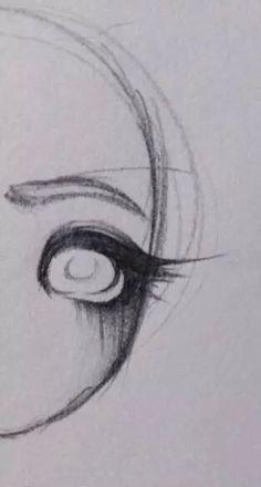 a drawing of an eye with long eyelashes