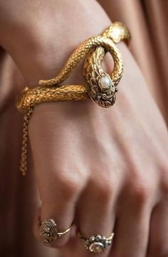 Greek Aesthetic Jewelry, Daena Targaryen, Greek Mythology Jewelry, Oc Aesthetic, Clean Fits, Fire And Blood, Snake Jewelry, Body Piercings, Gold Snake