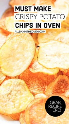 Crispy oven potato chips in a white bowl Potato Chips In Oven, Crock Pot Potato Recipes, Reheat Baked Potato, Oven Potato Chips, Crispy Potatoes In Oven, Oven Baked Potato Chips, Homemade Potato Chips Recipe, Potato Chips Homemade, Best Potato Chips