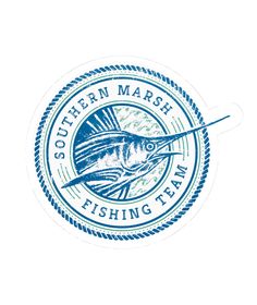 White with Light Blue Sticker Team Design, Southern Marsh, Tackle Box, Classic Design, Fishing, Design