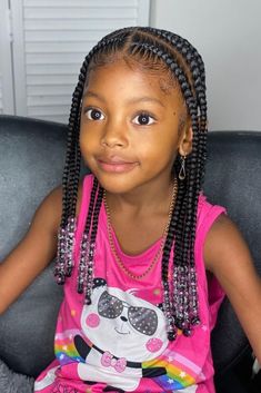 20 Kids' Hairstyles Perfect For School Kids Cornrow Hairstyles Natural Hair, Natural Cornrow Hairstyles, Lemonade Braids, Gorgeous Braids, Birthday Hairstyles