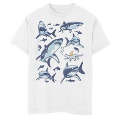 He'll love the silly design of this boys' Fifth Sun Shark Humor Poster graphic tee. He'll love the silly design of this boys' Fifth Sun Shark Humor Poster graphic tee. Crewneck Short sleevesFABRIC & CARE Cotton Machine wash Imported Size: X Small. Color: White. Gender: male. Age Group: kids. Material: Cotton Blend. Shark Humor, Animal Tshirt Design, Shark Clothes, Poster Graphic, Sharks Funny, Shark Shirt, Shark T Shirt, Boy Tees, Animal Tshirt