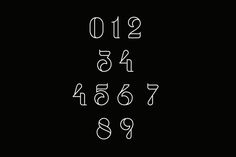 the numbers are written in white on a black background, and there is no image to describe