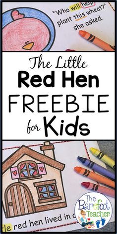 the little red hen freebie for kids is an easy way to teach children how to write