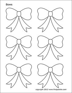 four bows are shown in the shape of an arrow, and one has two smaller bows on