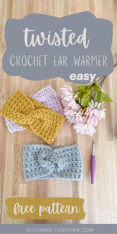 This twisted headband free crochet pattern is the perfect mix of cozy and chic! Follow this simple guide to make a fall and winter essential that doubles as an ear band. A stylish twisted headband made  from a free crochet pattern, offering a cozy and simple accessory for fall and winter. Crochet headband, crochet ear warmer, crochet ear warmer headband, free crochet pattern