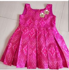 Frok Designs For Kids Cotton, Ikkat Frocks For Kids, Cotton Baby Frocks Patterns, Baby Girl Cotton Frocks Design, Pattu Frocks For Kids, Frock Designs For Kids, Frock For Kids, Kids Frocks Design Cotton