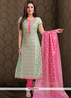 Designer Suits Online, Heavy Dupatta, Light Sea Green, Sea Green Color