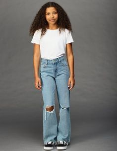 RSQ Girls High Rise Wide Leg Jeans Penny Outfits, Lucy Outfits, Denim Photoshoot, Style Types, Jeans Outfit Winter, Dolls Outfits, High Rise Wide Leg Jeans, Girls Blouse