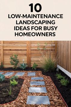 the front yard is filled with plants and landscaping materials that are easy to grow in