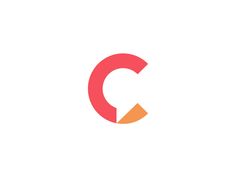 the letter c is an orange and red circle