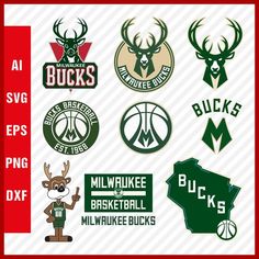 NBA Milwaukee Bucks SVG Cut Files Basketball Clipart Bundle Milwaukee Bucks Logo, Bucks Logo, Giannis Antetokounmpo