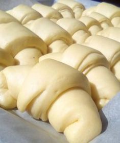 rolls are lined up and ready to be baked