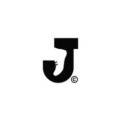 a black and white logo with the letter j