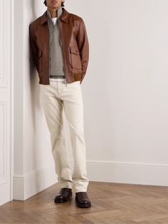 Canali's commitment to quality extends well beyond tailoring to more casual pieces like these jeans. They've been made in Italy from cream denim and have slim, straight legs. Denim Jeans Outfit Men, Cream Jeans Outfit, Ecru Jeans, Casual Pieces, Jean Beige, Denim Jeans Outfit, Jeans Outfit Men, Clothing Wishlist, Cream Jeans