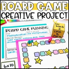 Students will love this creative project! Students can create their own board game for any Math or ELA topic. This is a great enrichment activity or end of the year project. Once students have created their board games, you can have a Board Game day where they get to play each other's games and review tons of different skills!WHAT'S INCLUDED:Expectations SheetBoard Game Planning SheetBoard Game Directions TemplateFeedback Form6 Game Board OptionsPlaying Card TemplatesNumbered DiceBlank DiceSpinn Create A Board Game, Student Board, Zoo Project, Read Aloud Books, Create A Board, Enrichment Activities, Play Money, Theme Days, Project Board