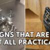 there are many things that are in the kitchen and on the floor, including baseball gloves