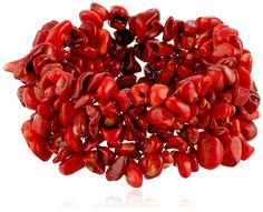 PRICES MAY VARY. Eye-catching Design: Our Gem Stone King bracelet features multiple strands of vibrant red simulated coral stone chips, creating a stunning and unique accessory that will turn heads. Comfortable Stretch Fit: With its 8-inch circumference, this bangle bracelet is designed to easily slip onto your wrist, providing a comfortable and flexible fit for women of all sizes. Versatile and Trendy: Whether you're dressing up for a special occasion or adding a pop of color to your everyday l Bracelets Stone, Red Coral Stone, Red Coral Jewellery, Stone Bangles, Bracelets Bangle, Stone Jewellery, Bangle Jewelry, Stone Chips, Multi Strand Bracelet