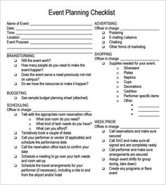 an event planning checklist is shown in this image, with the text on it