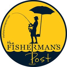 the fisherman's post logo with an image of a man holding a fishing rod