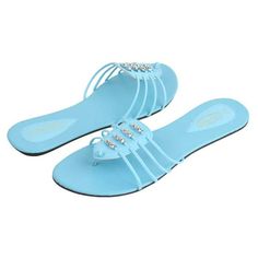 Starbay Women's Fashion Light Blue Slide Sandals Accented With Beads Flats Sandals Size 9 Gender: female.  Age Group: adult. Beaded Flats, Flats Sandals, Fashion Lighting, Flat Sandals, Slide Sandals, Gender Female, Clothing And Shoes, Womens Sandals, Age Group