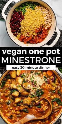 vegan one pot minestone is an easy 30 minute dinner that's ready in under 30 minutes