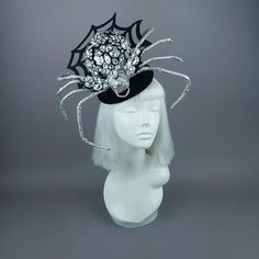 Headgear Fashion, Fashion Headpiece, Spider Hat, Felt Fascinator, Burlesque Fashion, Rave Mask, Dark Beauty Magazine, Silly Hats