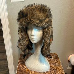 Faux Fur Fargo Snow Hat Plaid Design One Size Fits Most Great Condition, Never Worn Outside, Smoke Free Home. Adjustable Brown Hats With Faux Fur Lining, Insta Aesthetic, Snow Hat, Hat Aesthetic, Fur Hats, Birthday Board, Fur Hat, Buy Buy, Socks And Tights