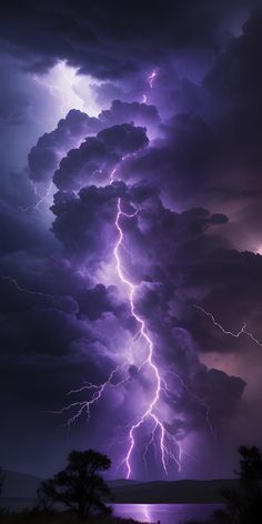 a large cloud filled with lots of lightning