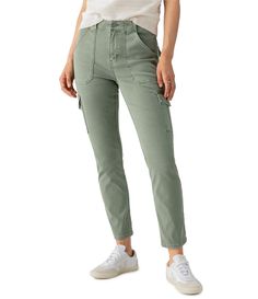 From Sanctuary&#x2C; these pants feature:Sculpted twill fabricationStandard riseFitted Straight leg Elastic waist 2 front pockets&#x2C; 2 back pockets&#x2C; 2 side cargo pocketsFront button/zipper closureApprox. 10.5" rise&#x2C; 29" inseam&#x2C; 13" leg openingCotton/rayon/polyester/spandexMachine wash/dry flatImported. Fitted High Rise Pants With Patch Pockets, Stretch Straight Leg Bottoms With Patch Pockets, Stretch Cargo Style Tapered Leg Bottoms, Stretch Tapered Leg Cargo Bottoms, Utility Stretch Bottoms With Patch Pockets, Stretch Utility Bottoms With Patch Pockets, Fitted Mid-rise Pants With Patch Pockets, Fitted Cropped Leg Pants With Side Pockets, Fitted Pants With Side Pockets And Cropped Leg