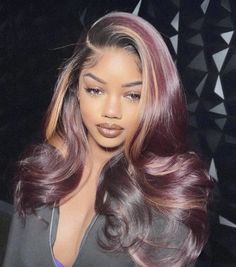 Hairstyle Tutorials, Long Hairstyle, Dyed Hair Inspiration, Birthday Hair, Pretty Hair Color, Human Virgin Hair, Burgundy Hair, Chic Hairstyles, Thinning Hair