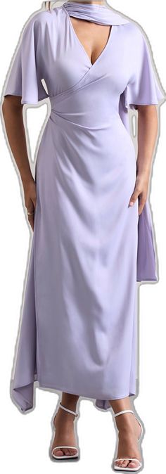 Formal Modal Satin Maxi Dress For Spring, Formal Solid Color Satin Dress, Spring Formal Modal Satin Dress, Elegant Lavender Maxi Dress, Formal Silk Satin Dress, Feminine Formal Satin Dress, Spring Formal Solid Color Satin Dress, Solid Color Satin Dress For Spring Formal, Formal Midi Length Satin Dress