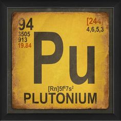 an old metal plate with the element pluto on it